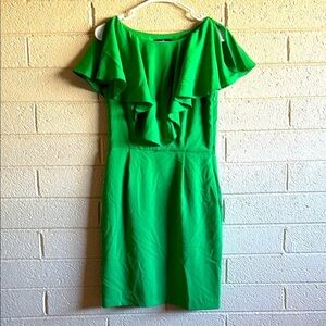 Ronni Nicole Elegant Green Ruffle Dress
